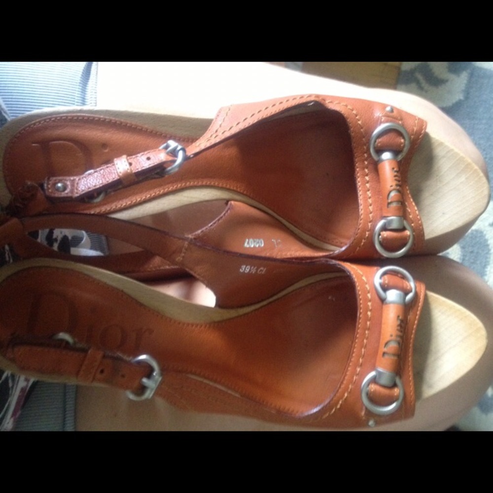 Authentic Dior Cognac Leather heels 9.5  - make me a reasonable offer! - Picture 2 of 8